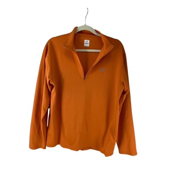 Techwick Orange Half-Zip Long Sleeve Pullover Shirt Sz S Lightweight Activewear - Picture 2 of 9